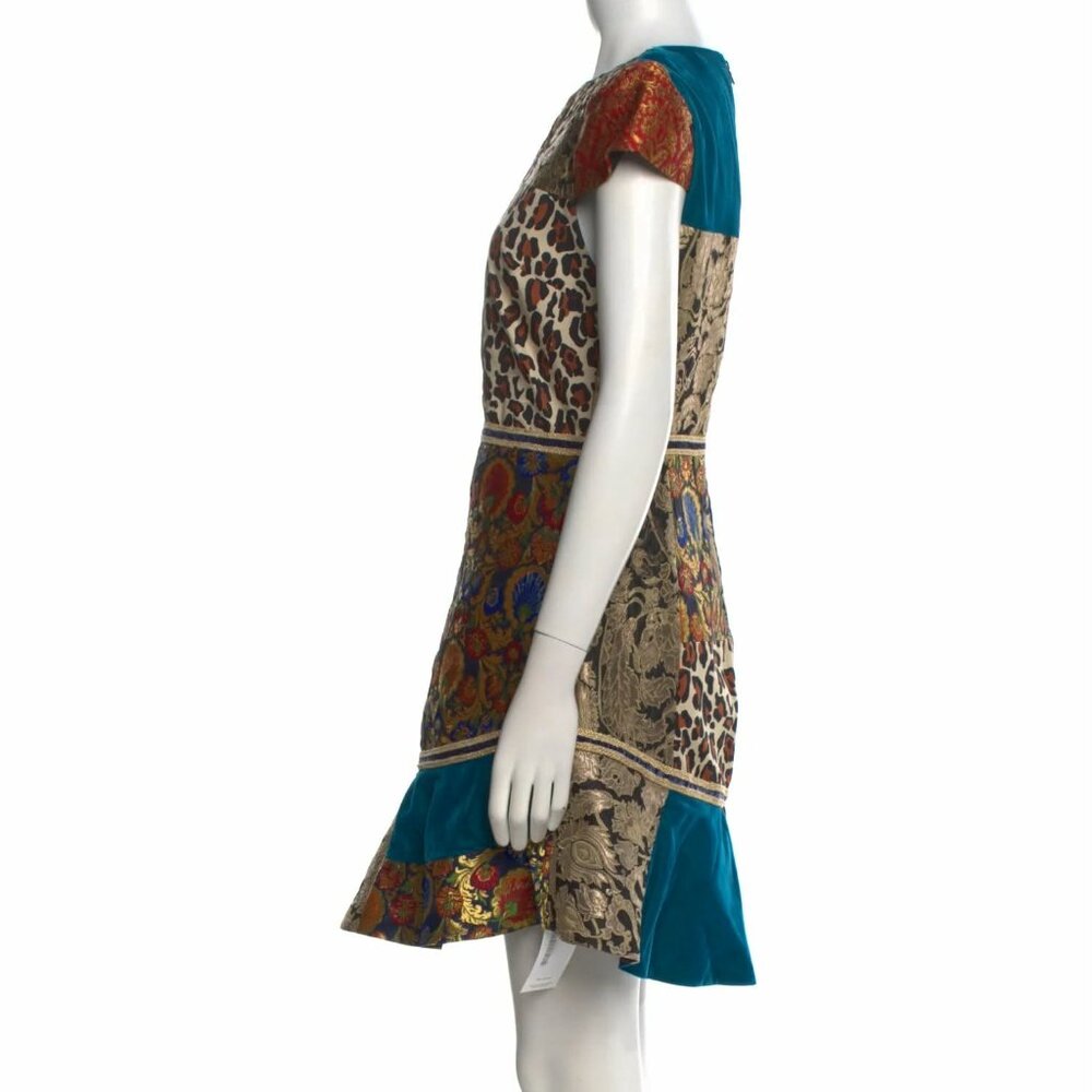 Alice + Olivia Patterned Mini Dress Size: M - Picture 3 of 4
